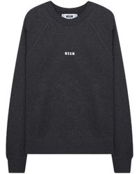 MSGM - Cotton Embroidered-Logo Sweatshirt - Lyst