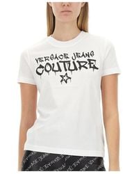 Versace Jeans Couture - Logo-Print Cotton T-Shirt - Lyst