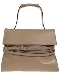 Moschino - Belted Leather Tote Bag - Lyst