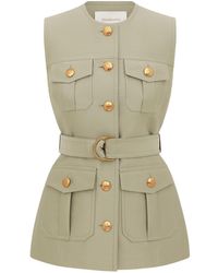 Zimmermann - Luna Wool Silk Utility Vest - Lyst