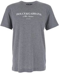 Dolce & Gabbana - Crewneck T-Shirt With Logo Lettering Print On The Front - Lyst