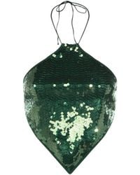 Oséree - Oséree Halterneck Sequin-Embellishment Top - Lyst
