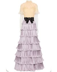 Valentino - High Collar Short Sleeve Dress - Lyst