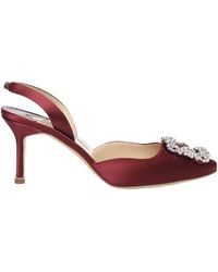 Manolo Blahnik - Hangisi Embellished Buckle Slingback Pumps - Lyst