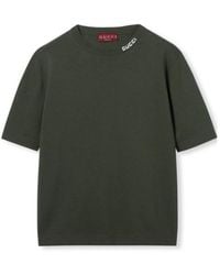Gucci - Silk Cotton Knit T-Shirt With Intarsia - Lyst