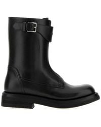 McQueen - Zip-Front Buckled Ankle Boots - Lyst