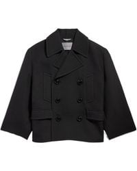 Balenciaga - Short Peacoat - Lyst