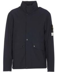 Stone Island - Funnel-Neck Logo Patch Jacket - Lyst