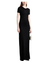 Saint Laurent - Solid-Color Wool T-Shirt Dress - Lyst