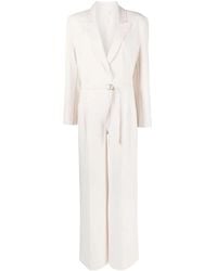 Norma Kamali - Single Breasted Wide Leg Jumpsuit - Lyst