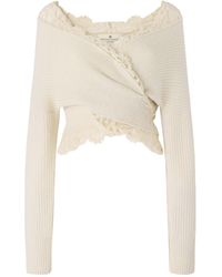 Ermanno Scervino - Lace Trim Wrap Knitted Sweater - Lyst