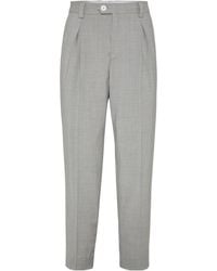 Brunello Cucinelli - Pleated Tapered Pants - Lyst