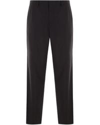 Prada - Logo-Patch Wide-Leg Tailored Trousers - Lyst