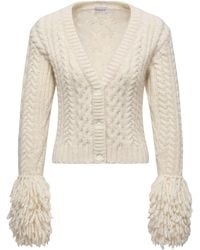Moncler - Logo Patch V-Neck Cardigan - Lyst