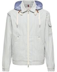 Moncler - Havas Striped Poplin Shirt Jacket - Lyst