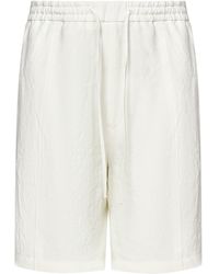 Emporio Armani - Pleat Detailed Drawstring Shorts - Lyst