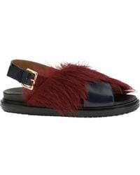 Marni - Crossover Strap Fussbett Sandals - Lyst