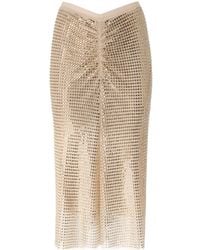 Pinko - Crystal-Embellished Ruched Skirt - Lyst