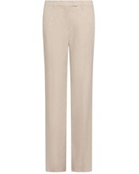 Marella - Herringbone Stretch Linen-Blend Trousers - Lyst