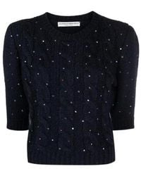 Alessandra Rich - Sequin-Embellished Knitted Top - Lyst