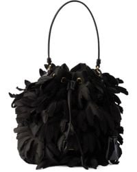 Prada - Mini Satin And Patent Leather Bag - Lyst