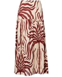 Johanna Ortiz - Gathered Printed Linen Maxi Skirt - Lyst