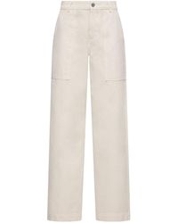 Moncler - Logo Detailed Straight-Leg Trousers - Lyst