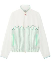 CASABLANCA - Floral Striped Sporty Windbreaker Jacket - Lyst
