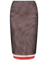 MSGM - Gonna Rear Slit Skirt - Lyst