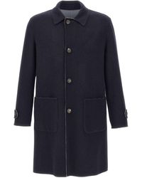 Eleventy - Classic-Collar Wool Coat - Lyst