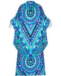 PUCCI - Pucci Manuba Printed Draped Sleeved Kaftan - Lyst