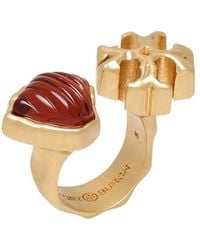 Tory Burch - Logo Metallic Ring - Lyst