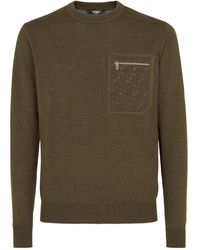 Fendi - Long Sleeved Crewneck Jumper - Lyst