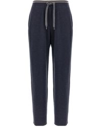 Brunello Cucinelli - Drawstring Straight Leg Trousers - Lyst
