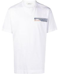 ZEGNA - Logo Patch Crew-Neck T-Shirt - Lyst