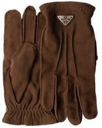 Prada - Triangle-Logo Gloves - Lyst