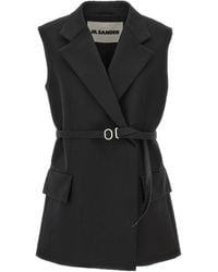 Jil Sander - Belt Wool Vest - Lyst