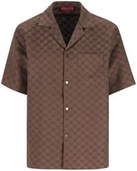 Gucci - Gg Collared Short-Sleeved Shirt - Lyst