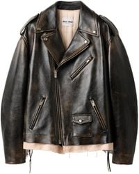 Miu Miu - Leather Jacket - Lyst