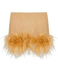 Oséree - Feather-Trim Mini Skirt - Lyst