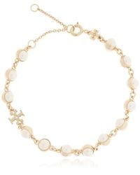 Tory Burch - Logo Pearl Bracelet - Lyst