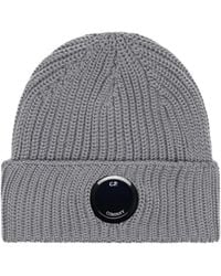 C.P. Company - Ribbed Cotton Beanie Hat - Lyst