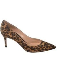 Gianvito Rossi - Leopard Printed Pointed-Toe Pumps - Lyst