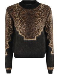 Dondup - Leopard-Print Geometric-Pattern Sweater - Lyst