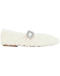 Roger Vivier - Pilgrim Strass Mary Jane Flat Shoes - Lyst