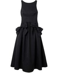 Rebecca Vallance - Narcissa Bow-Embellished Gathered Moire Midi Dress - Lyst
