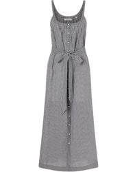 Doen - Nevita Belted Checked Organic Cotton Midi Dress - Lyst