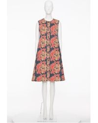 Valentino - All-Over Patterned Crewneck Dress - Lyst