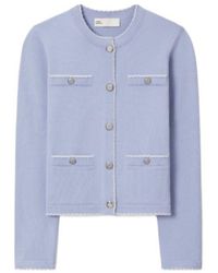 Tory Burch - Kendra Scalloped Trim Cardigan - Lyst