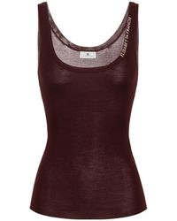 Elisabetta Franchi - Jacquard Logo Knitted Top - Lyst